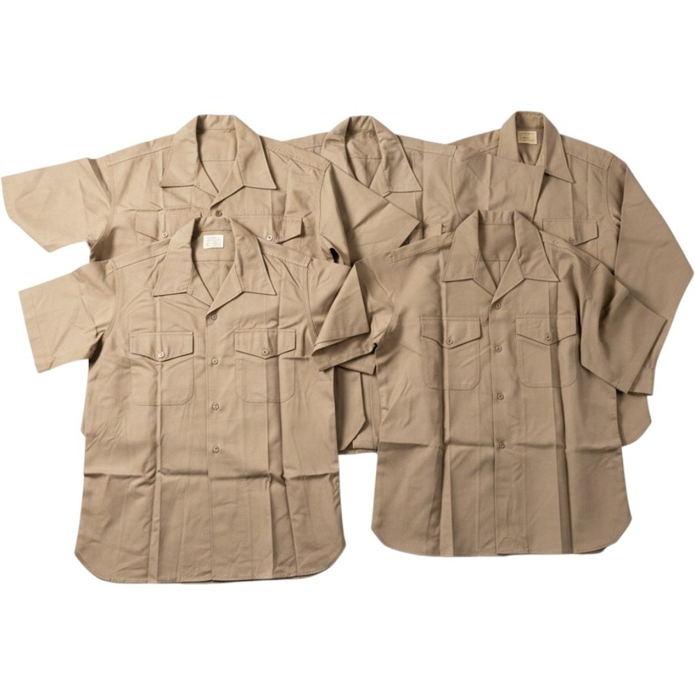 Vintage USMC Khaki Uniform Shirt Lot 5pc Long & Short Sleeve Great Northern Tan